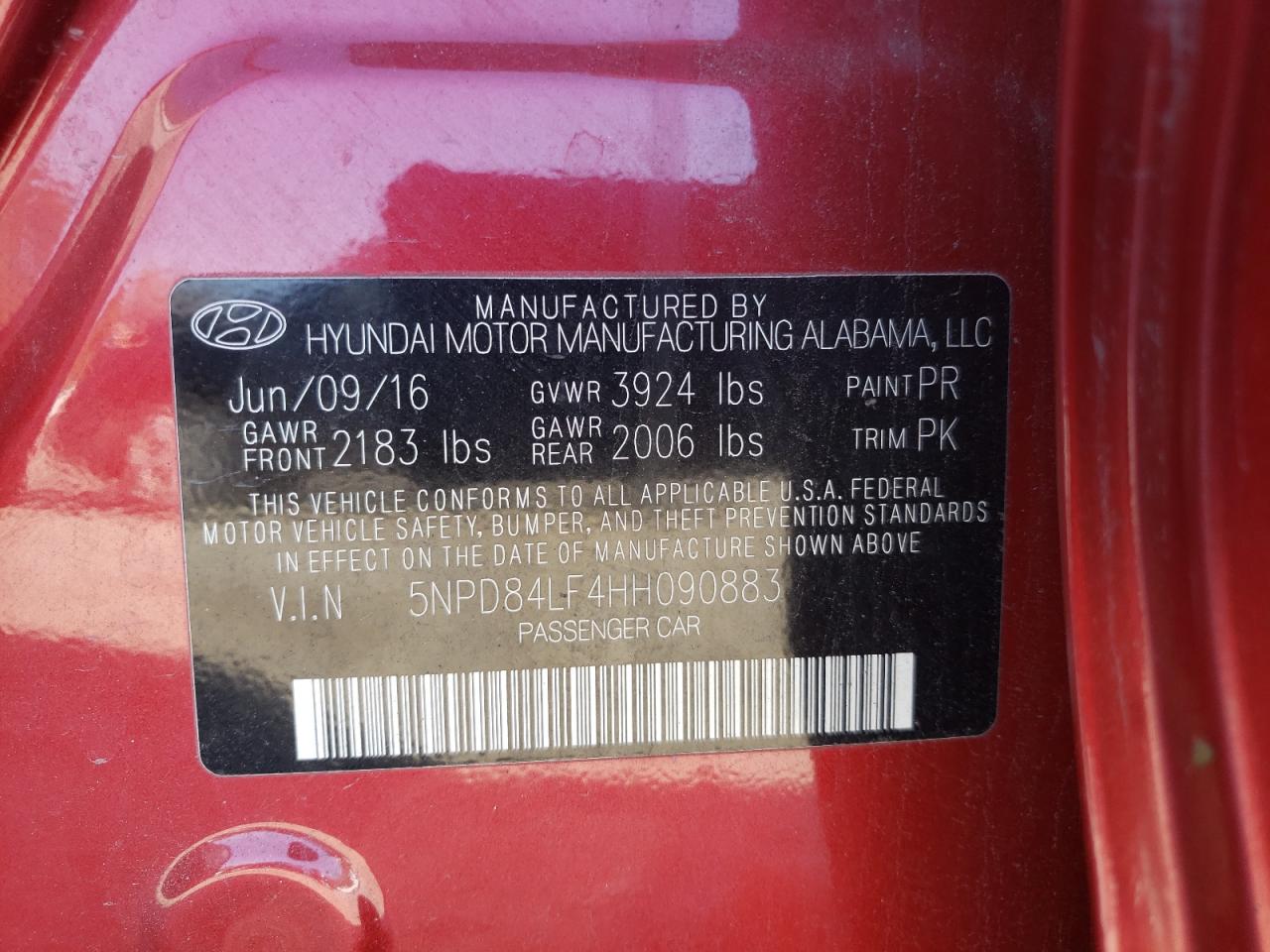 Photo 11 VIN: 5NPD84LF4HH090883 - HYUNDAI ELANTRA 