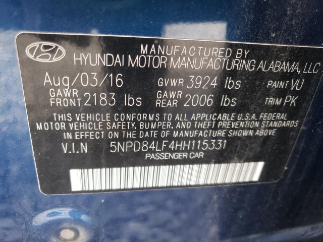 Photo 9 VIN: 5NPD84LF4HH115331 - HYUNDAI ELANTRA SE 