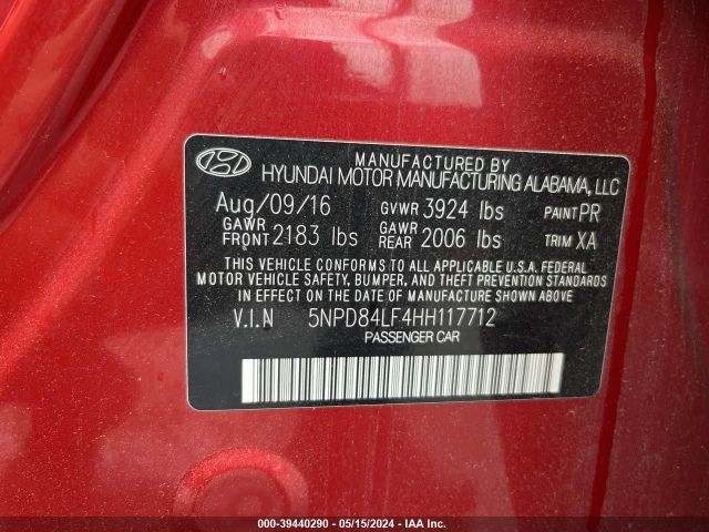 Photo 8 VIN: 5NPD84LF4HH117712 - HYUNDAI ELANTRA 