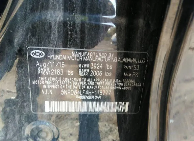 Photo 8 VIN: 5NPD84LF4HH118777 - HYUNDAI ELANTRA 