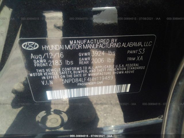 Photo 8 VIN: 5NPD84LF4HH119489 - HYUNDAI ELANTRA 