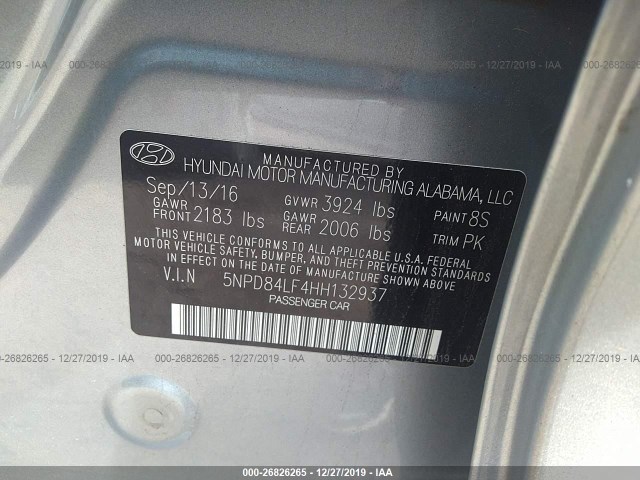 Photo 8 VIN: 5NPD84LF4HH132937 - HYUNDAI ELANTRA 