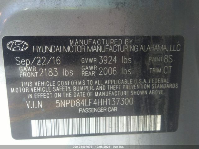 Photo 8 VIN: 5NPD84LF4HH137300 - HYUNDAI ELANTRA 