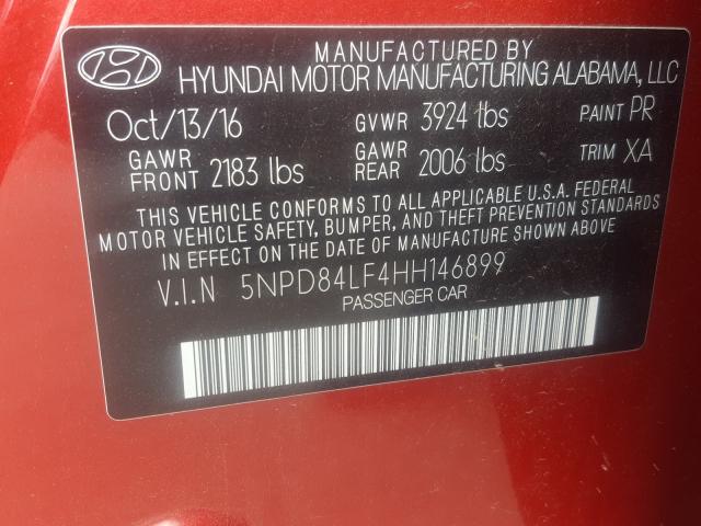 Photo 9 VIN: 5NPD84LF4HH146899 - HYUNDAI ELANTRA 