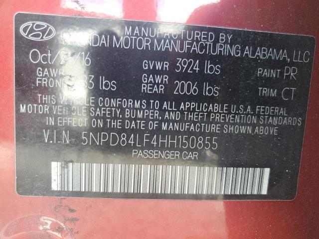 Photo 12 VIN: 5NPD84LF4HH150855 - HYUNDAI ELANTRA SE 