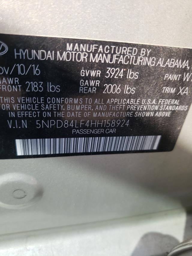 Photo 9 VIN: 5NPD84LF4HH158924 - HYUNDAI ELANTRA SE 