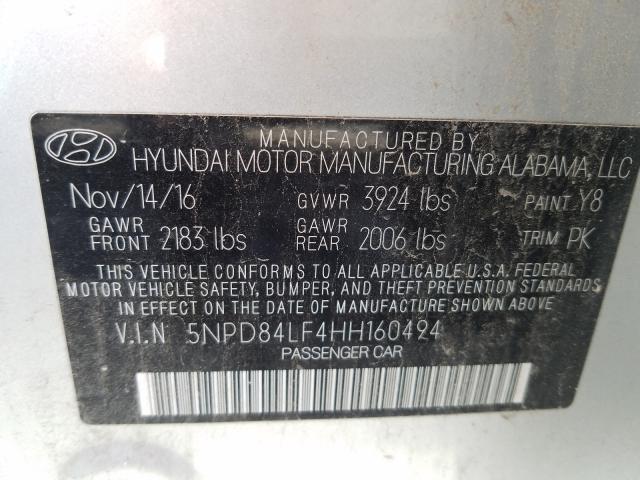 Photo 9 VIN: 5NPD84LF4HH160494 - HYUNDAI ELANTRA SE 