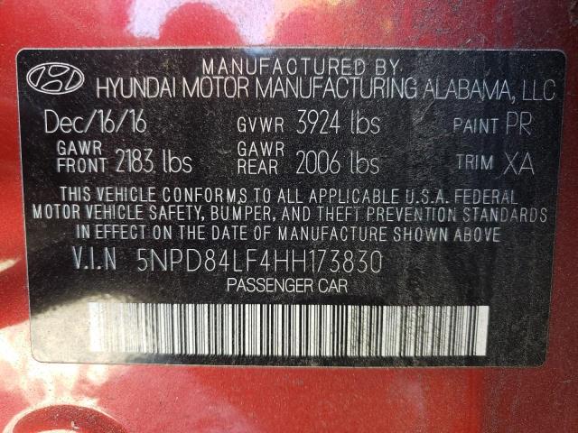 Photo 9 VIN: 5NPD84LF4HH173830 - HYUNDAI ELANTRA SE 