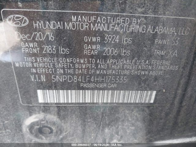 Photo 8 VIN: 5NPD84LF4HH175335 - HYUNDAI ELANTRA 