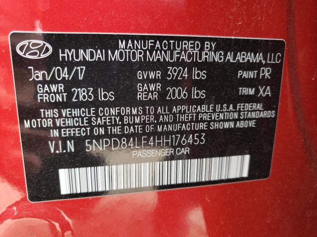 Photo 9 VIN: 5NPD84LF4HH176453 - HYUNDAI ELANTRA SE 