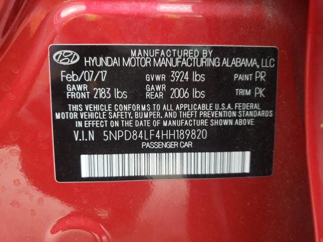 Photo 9 VIN: 5NPD84LF4HH189820 - HYUNDAI ELANTRA SE 