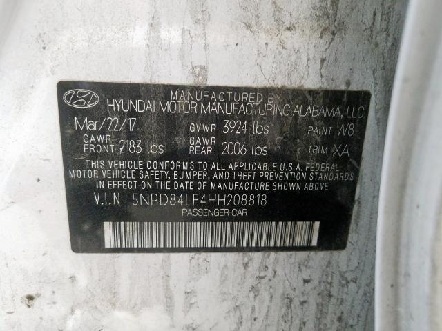 Photo 9 VIN: 5NPD84LF4HH208818 - HYUNDAI ELANTRA SE 