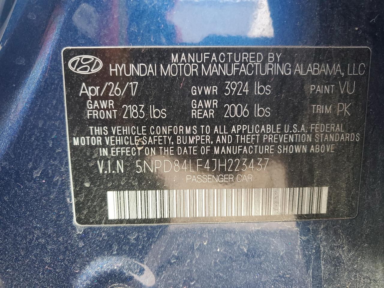 Photo 11 VIN: 5NPD84LF4JH223437 - HYUNDAI ELANTRA 