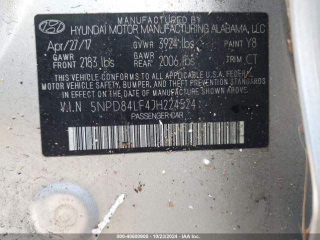 Photo 8 VIN: 5NPD84LF4JH224524 - HYUNDAI ELANTRA 