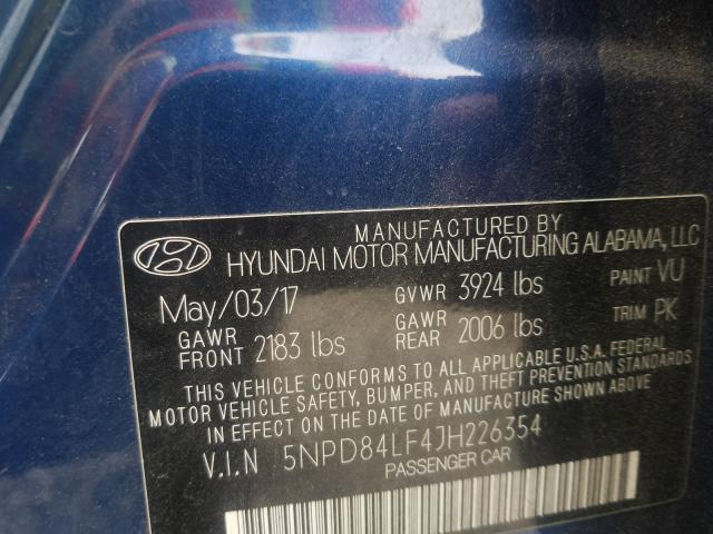 Photo 9 VIN: 5NPD84LF4JH226354 - HYUNDAI ELANTRA SE 