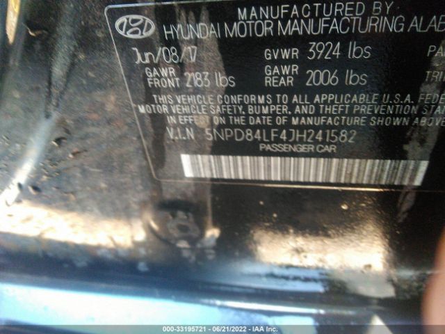 Photo 8 VIN: 5NPD84LF4JH241582 - HYUNDAI ELANTRA 