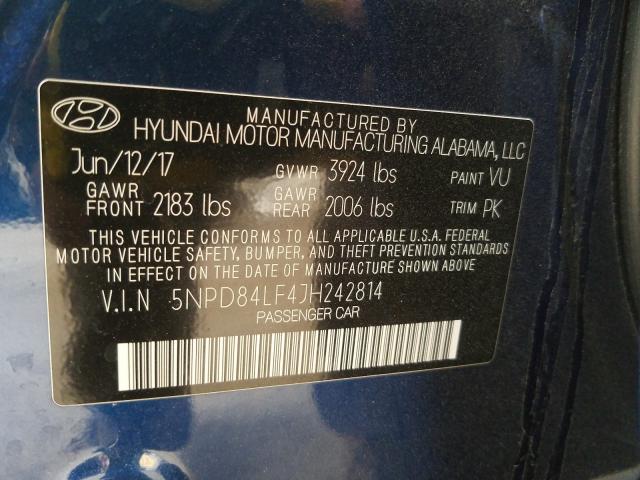 Photo 9 VIN: 5NPD84LF4JH242814 - HYUNDAI ELANTRA 