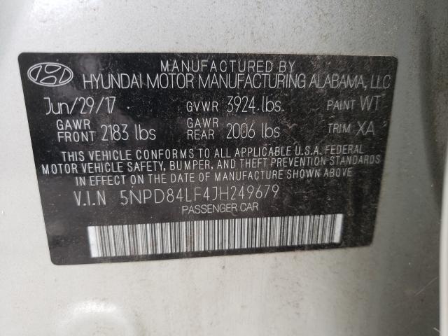 Photo 9 VIN: 5NPD84LF4JH249679 - HYUNDAI ELANTRA SE 