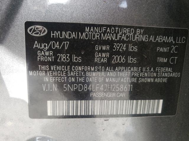 Photo 9 VIN: 5NPD84LF4JH258611 - HYUNDAI ELANTRA SE 