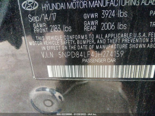 Photo 8 VIN: 5NPD84LF4JH274159 - HYUNDAI ELANTRA 