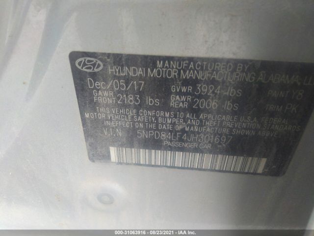 Photo 8 VIN: 5NPD84LF4JH301697 - HYUNDAI ELANTRA 