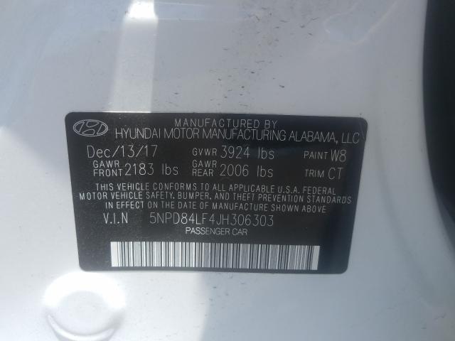 Photo 9 VIN: 5NPD84LF4JH306303 - HYUNDAI ELANTRA SE 