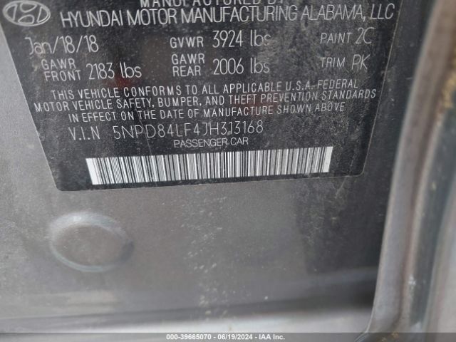 Photo 8 VIN: 5NPD84LF4JH313168 - HYUNDAI ELANTRA 