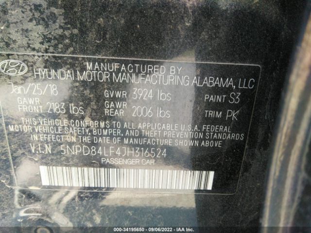 Photo 8 VIN: 5NPD84LF4JH316524 - HYUNDAI ELANTRA 