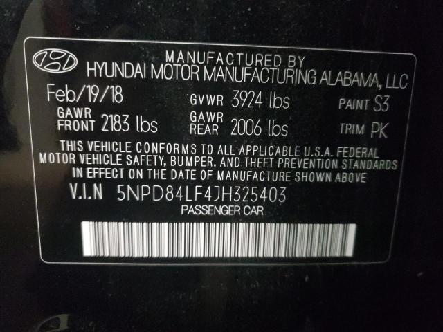 Photo 9 VIN: 5NPD84LF4JH325403 - HYUNDAI ELANTRA SE 