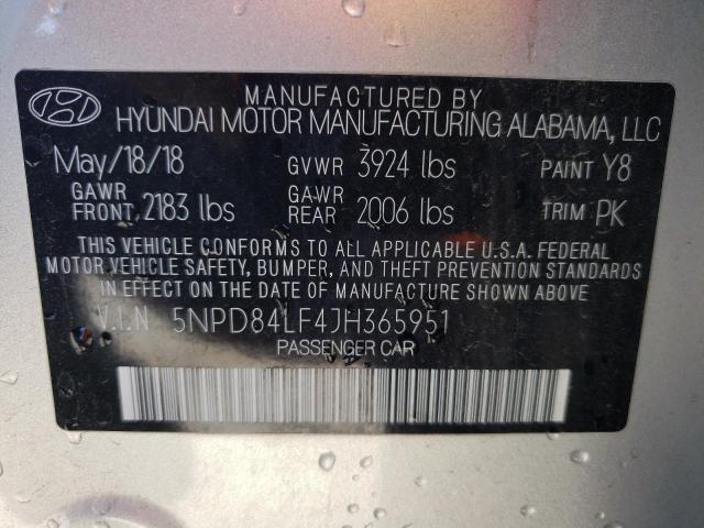 Photo 11 VIN: 5NPD84LF4JH365951 - HYUNDAI ELANTRA SE 