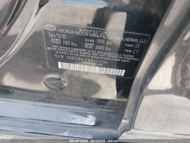 Photo 8 VIN: 5NPD84LF4JH376156 - HYUNDAI ELANTRA 