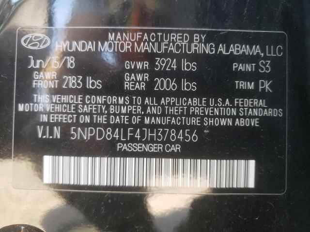 Photo 9 VIN: 5NPD84LF4JH378456 - HYUNDAI ELANTRA SE 