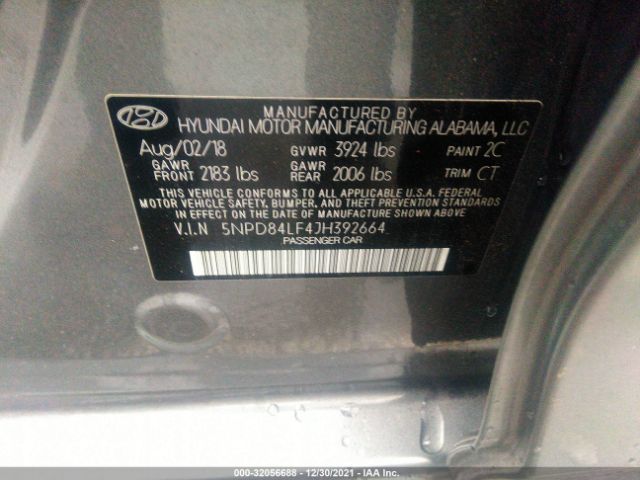 Photo 8 VIN: 5NPD84LF4JH392664 - HYUNDAI ELANTRA 