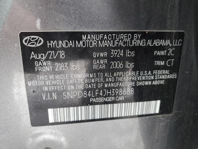 Photo 11 VIN: 5NPD84LF4JH398688 - HYUNDAI ELANTRA SE 