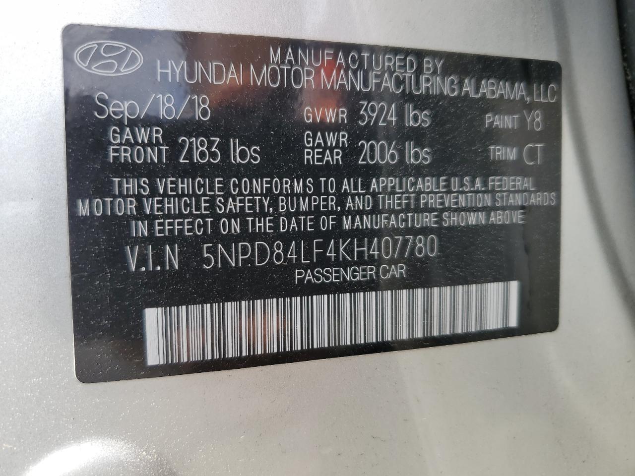 Photo 11 VIN: 5NPD84LF4KH407780 - HYUNDAI ELANTRA 