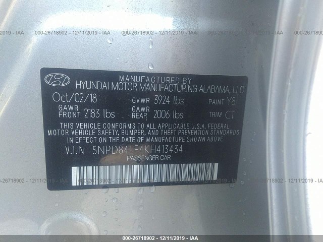 Photo 8 VIN: 5NPD84LF4KH413434 - HYUNDAI ELANTRA 