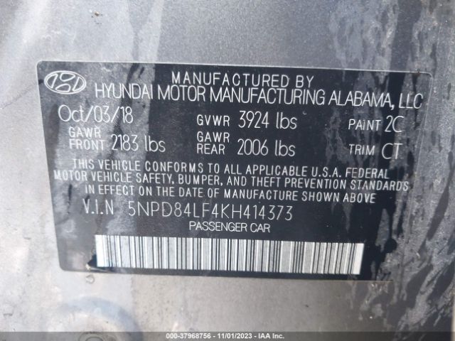 Photo 8 VIN: 5NPD84LF4KH414373 - HYUNDAI ELANTRA 