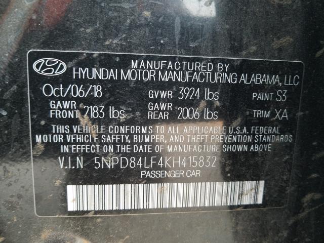 Photo 9 VIN: 5NPD84LF4KH415832 - HYUNDAI ELANTRA SE 