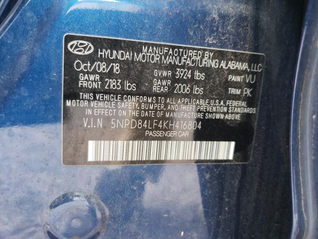 Photo 9 VIN: 5NPD84LF4KH416804 - HYUNDAI ELANTRA SE 