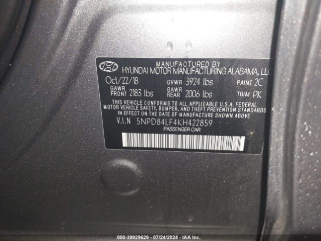 Photo 8 VIN: 5NPD84LF4KH422859 - HYUNDAI ELANTRA 