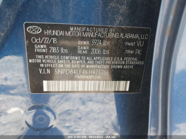 Photo 8 VIN: 5NPD84LF4KH423266 - HYUNDAI ELANTRA 