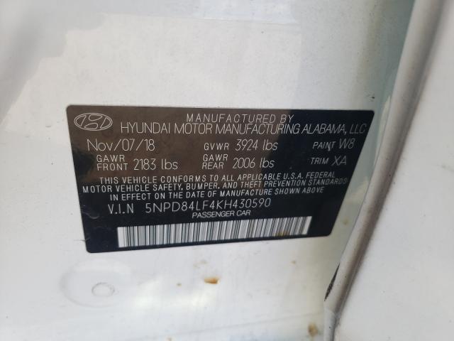 Photo 9 VIN: 5NPD84LF4KH430590 - HYUNDAI ELANTRA SE 