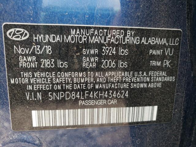 Photo 9 VIN: 5NPD84LF4KH434624 - HYUNDAI ELANTRA SE 