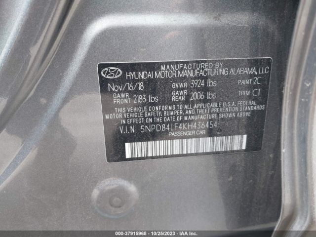 Photo 8 VIN: 5NPD84LF4KH436454 - HYUNDAI ELANTRA 