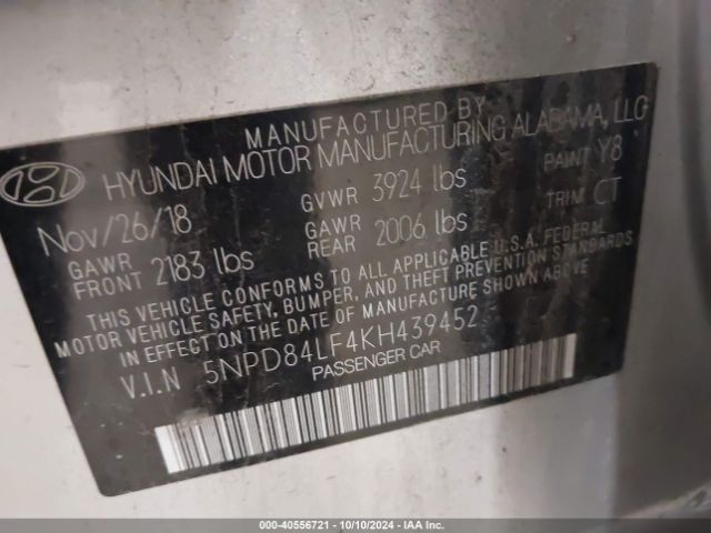 Photo 8 VIN: 5NPD84LF4KH439452 - HYUNDAI ELANTRA 