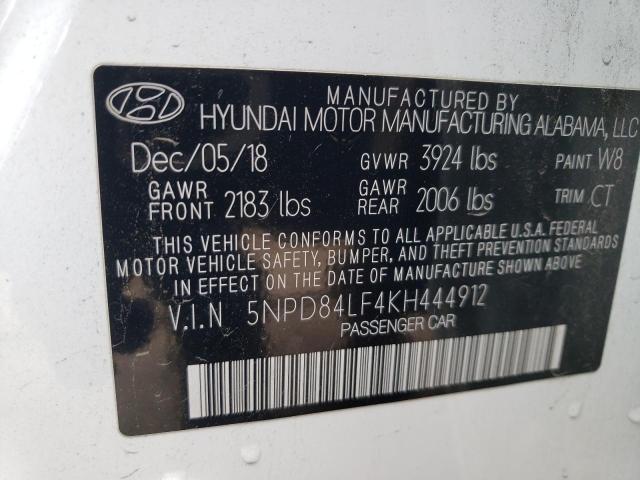 Photo 12 VIN: 5NPD84LF4KH444912 - HYUNDAI ELANTRA 