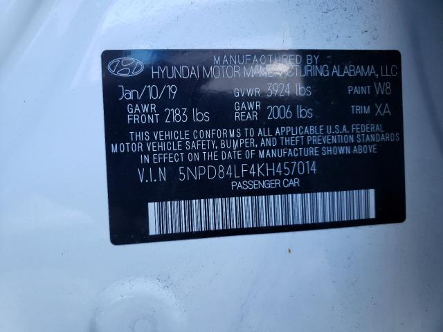 Photo 9 VIN: 5NPD84LF4KH457014 - HYUNDAI ELANTRA SE 