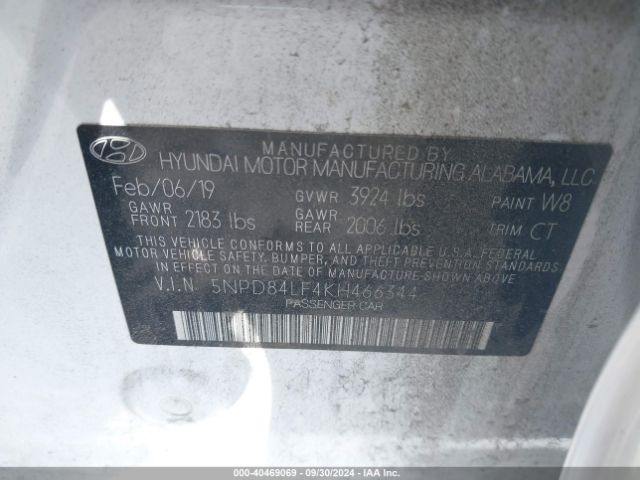 Photo 8 VIN: 5NPD84LF4KH466344 - HYUNDAI ELANTRA 