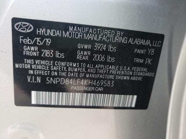 Photo 9 VIN: 5NPD84LF4KH469583 - HYUNDAI ELANTRA SE 