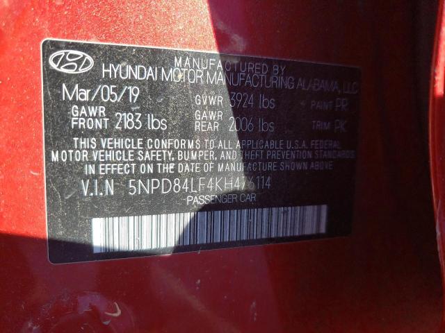 Photo 11 VIN: 5NPD84LF4KH476114 - HYUNDAI ELANTRA SE 